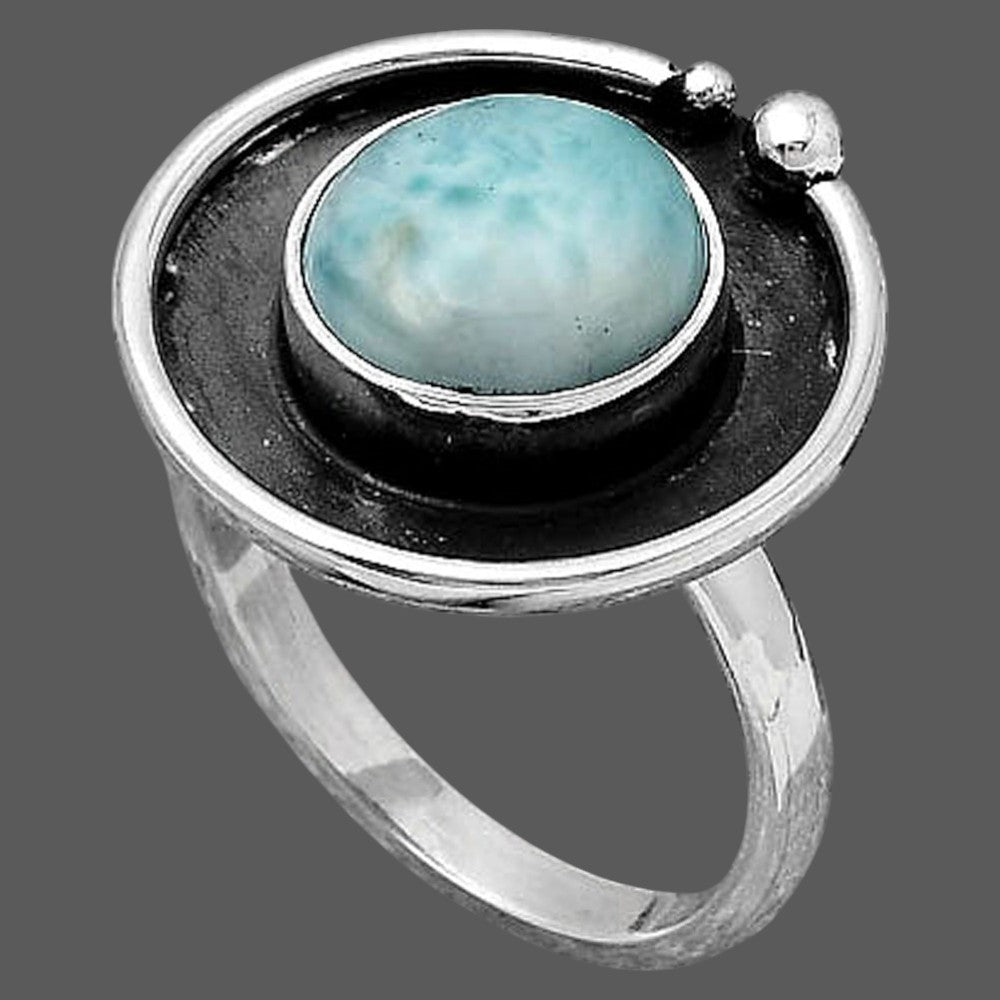 Natural Larimar (Dominican Republic) Ring size-7 R-1168 SDR245914