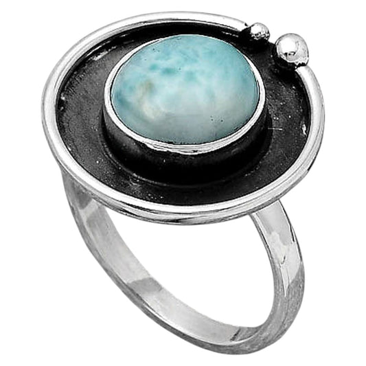 Natural Larimar (Dominican Republic) Ring size-7 R-1168 SDR245914