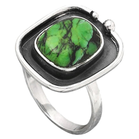 Natural Green Matrix Turquoise Ring size-7 R-1168 SDR245927