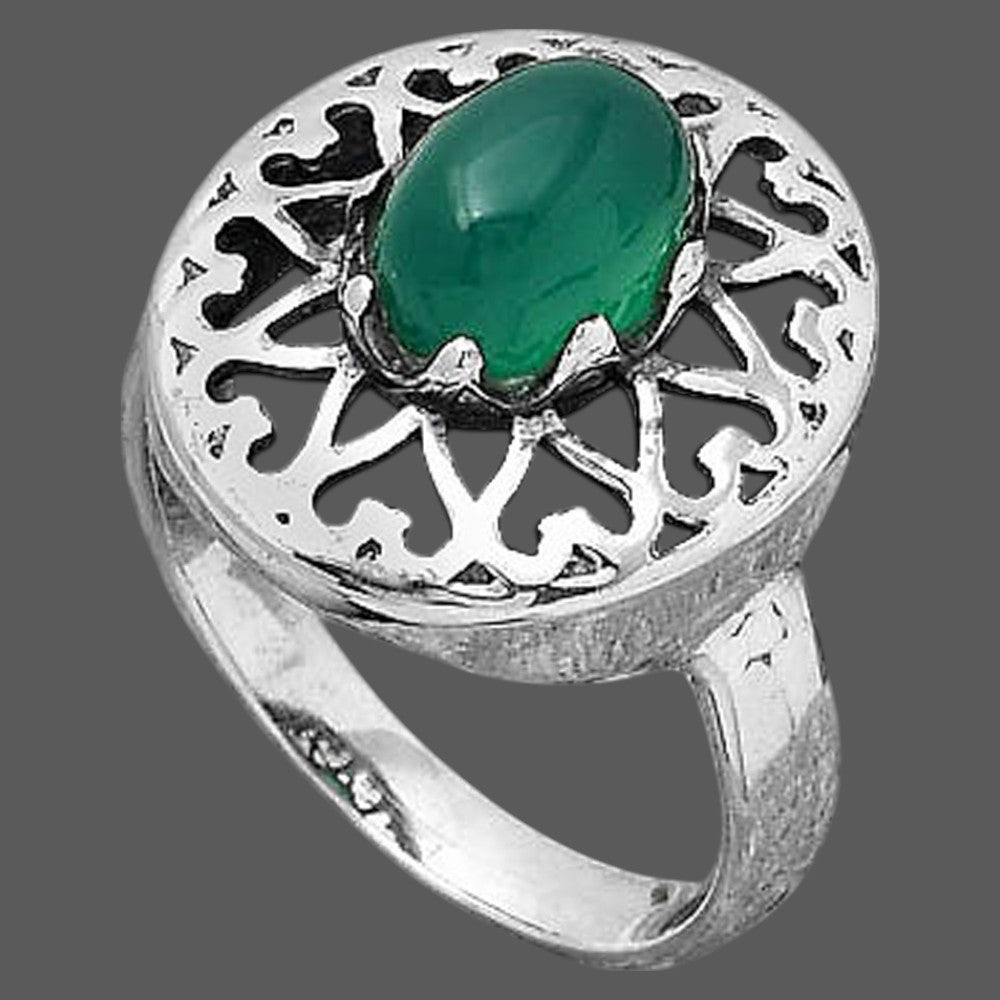 Natural Green Onyx Ring size-8 R-1571 SDR245941