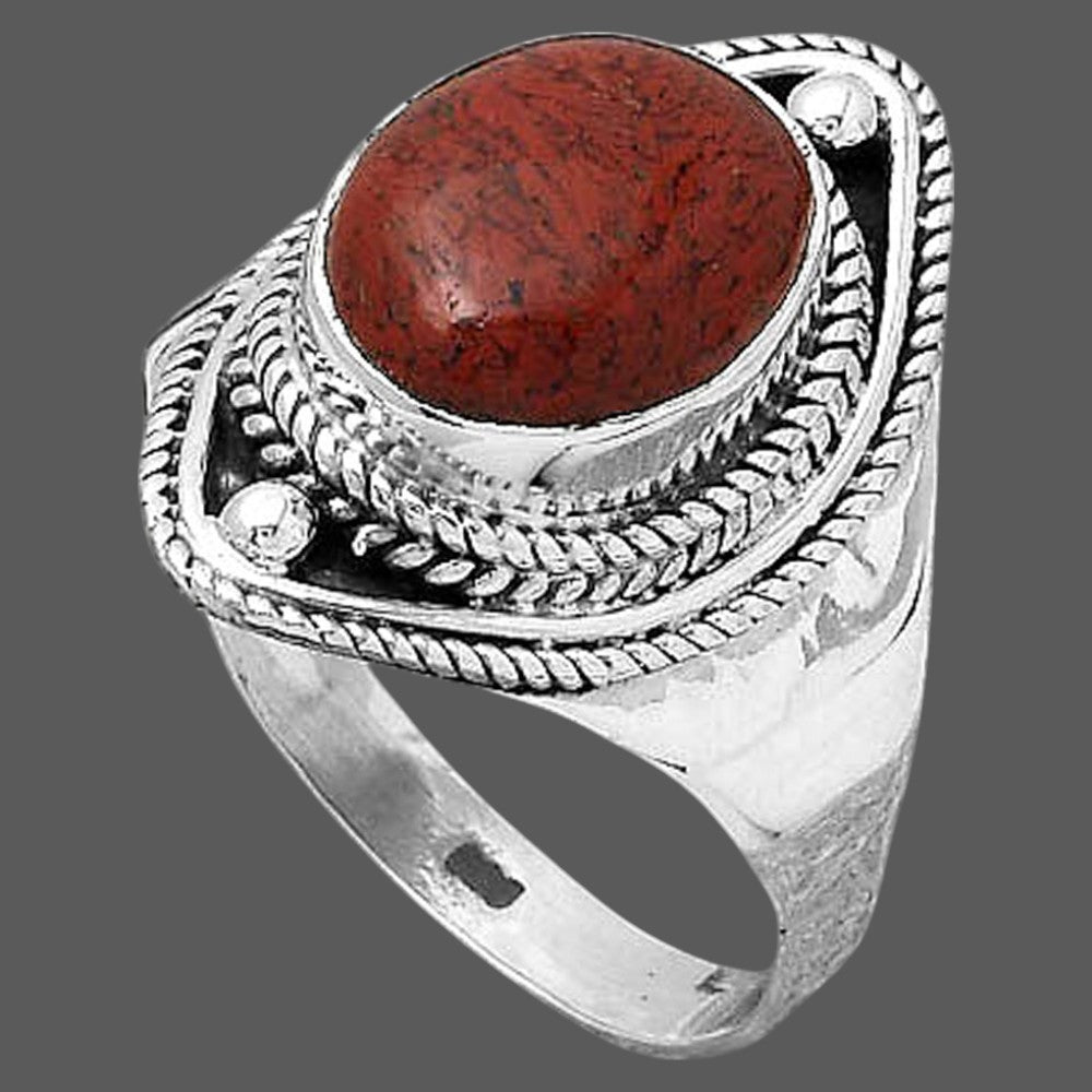 Natural Red Moss Agate Ring size-9 R-1258 SDR245944