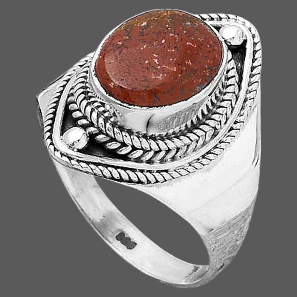 Natural Red Moss Agate Ring size-9 R-1258 SDR245946