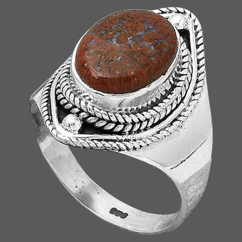 Natural Red Moss Agate Ring size-8.5 R-1258 SDR245947