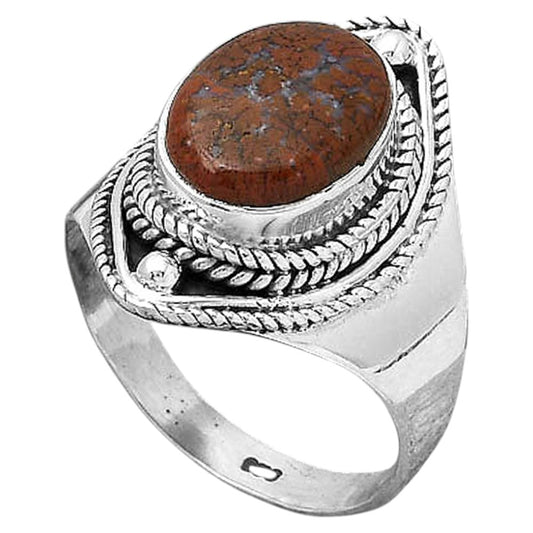 Natural Red Moss Agate Ring size-8.5 R-1258 SDR245947