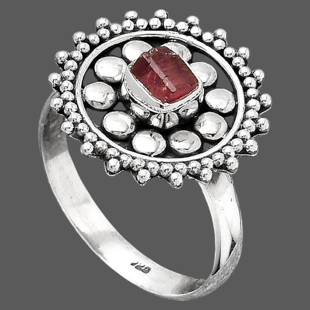 Natural Pink Tourmaline Rough Ring size-8.5 R-1273 SDR245994