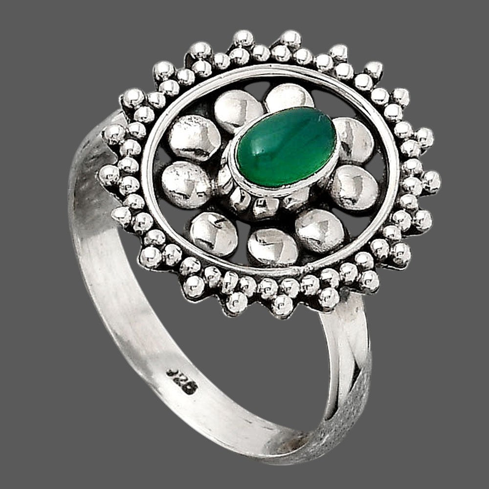 Natural Green Onyx Ring size-8 R-1273 SDR245998