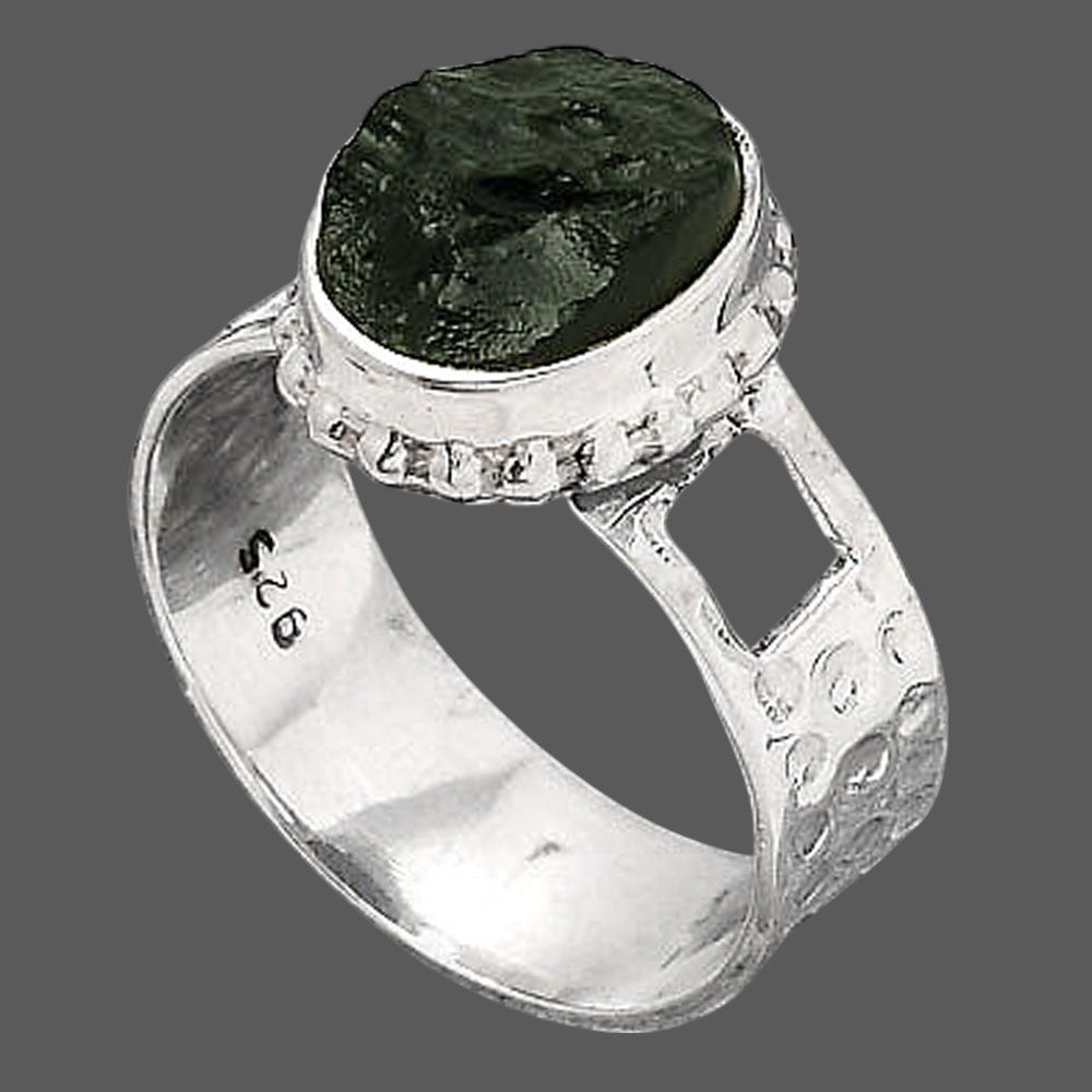 Natural Tektite Rough - Greek Ring size-7.5 R-1545 SDR246009