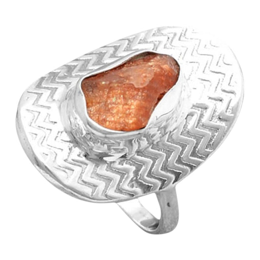 Natural Sunstone Rough Ring size-8 R-1376 SDR246017