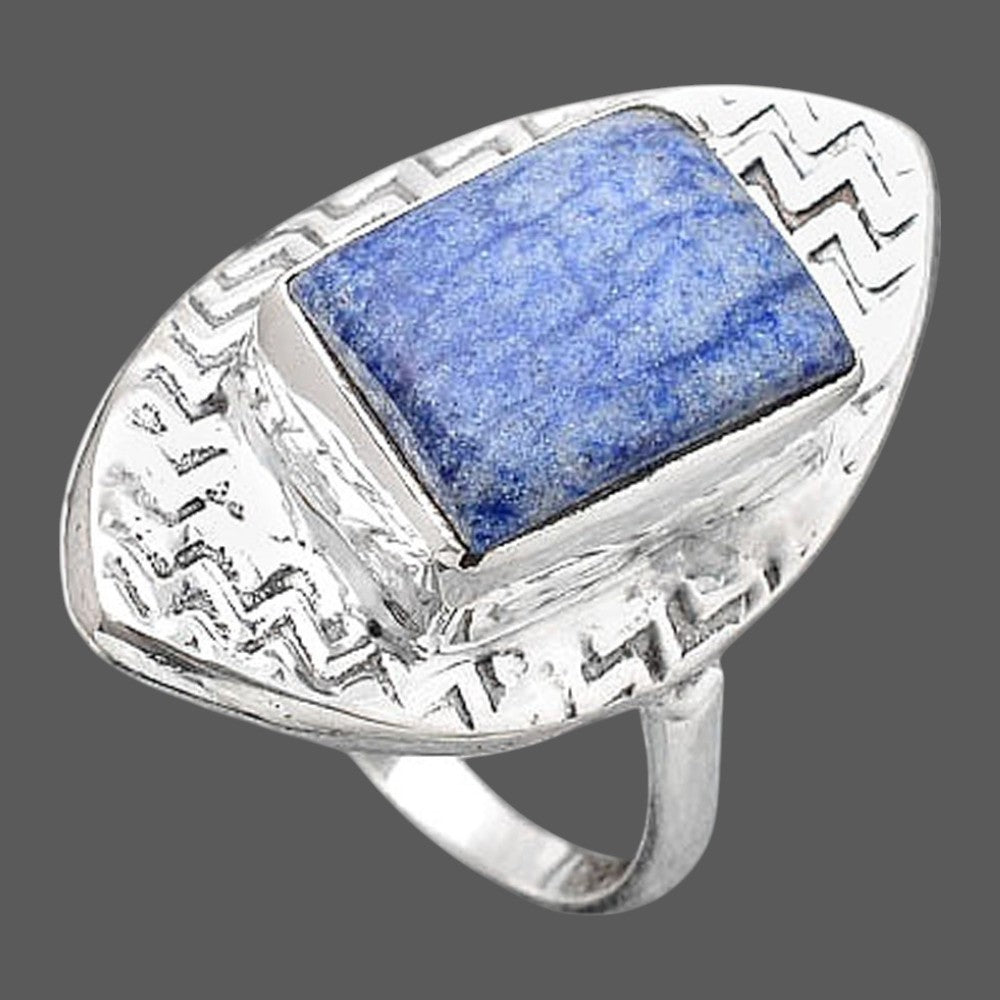 Natural Dumortierite Quartz Ring size-8 R-1376 SDR246045