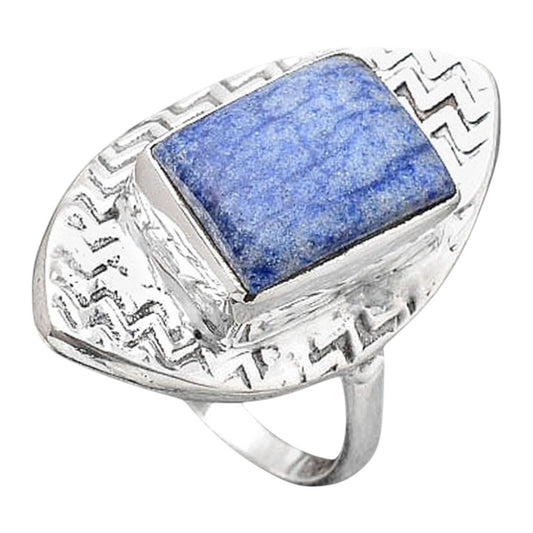 Natural Dumortierite Quartz Ring size-8 R-1376 SDR246045