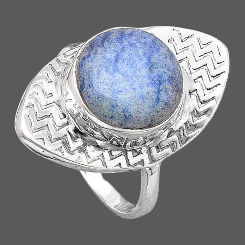 Natural Dumortierite Quartz Ring size-8 R-1376 SDR246046