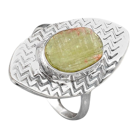 Natural Green Kyanite Rough - India Ring size-9 R-1376 SDR246051