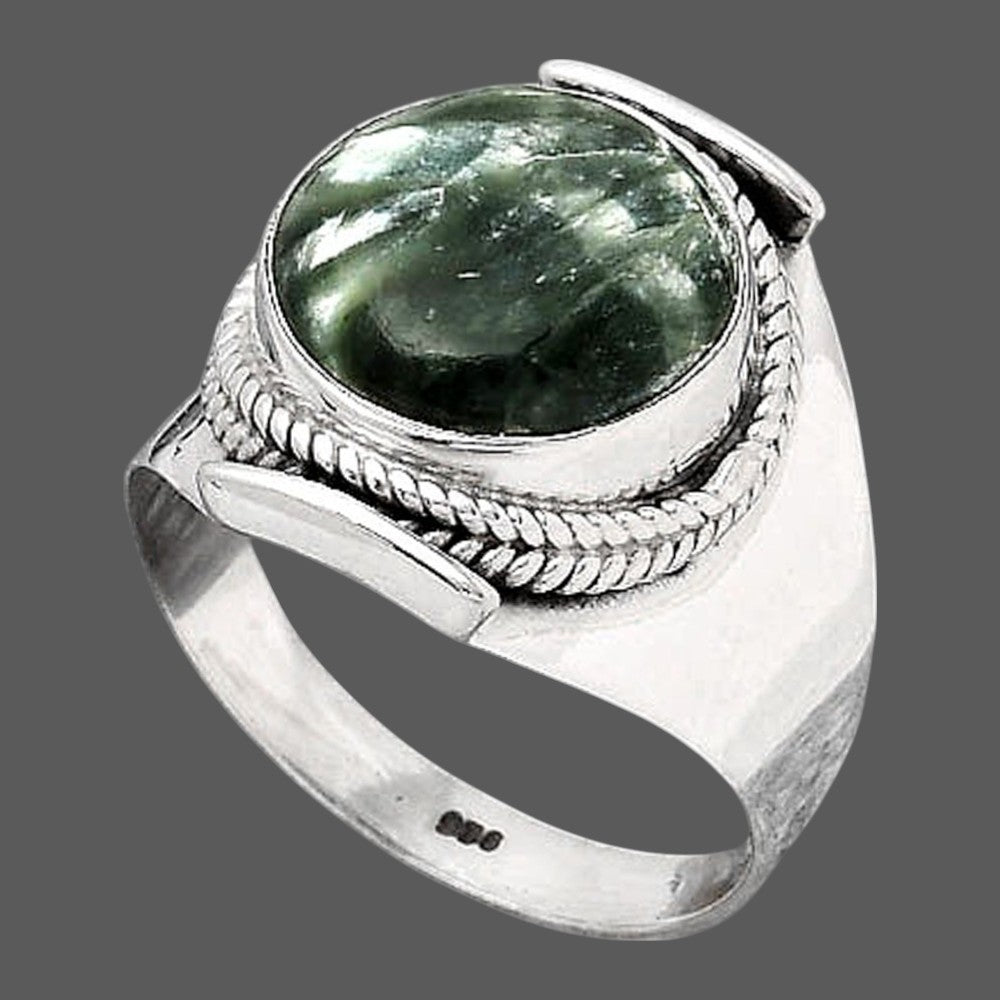 Natural Russian Seraphinite Ring size-8.5 R-1397 SDR246057