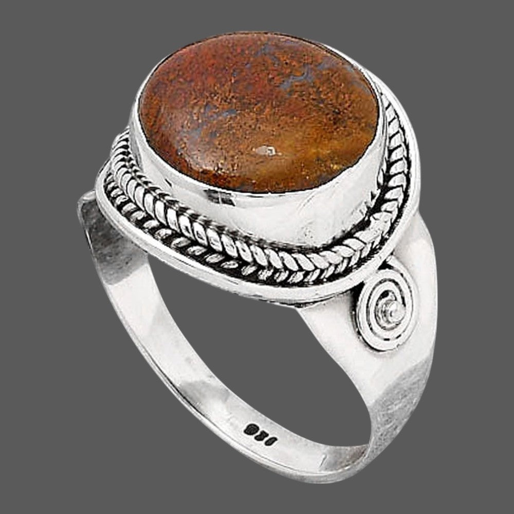 Natural Red Moss Agate Ring size-8 R-1398 SDR246070