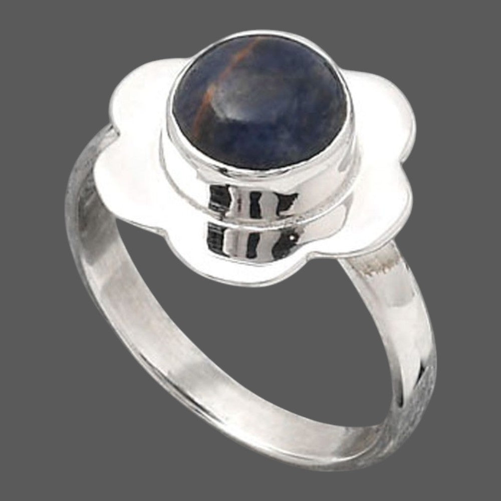 Natural Sodalite Ring size-7.5 R-1087 SDR246081