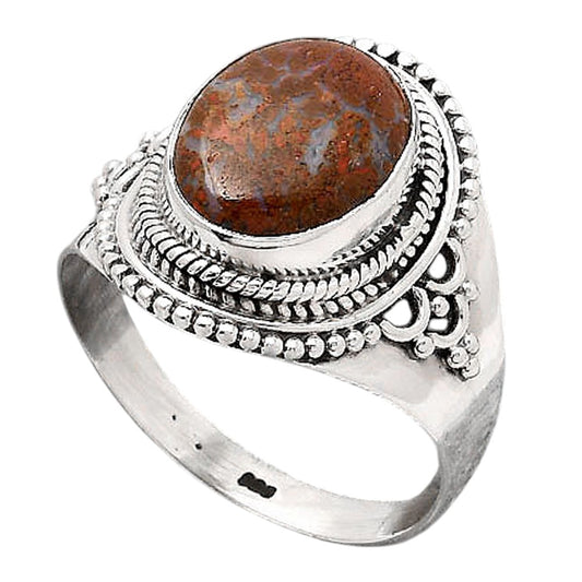 Natural Red Moss Agate Ring size-9 R-1708 SDR246092
