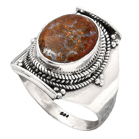 Natural Red Moss Agate Ring size-9 R-1397 SDR246097