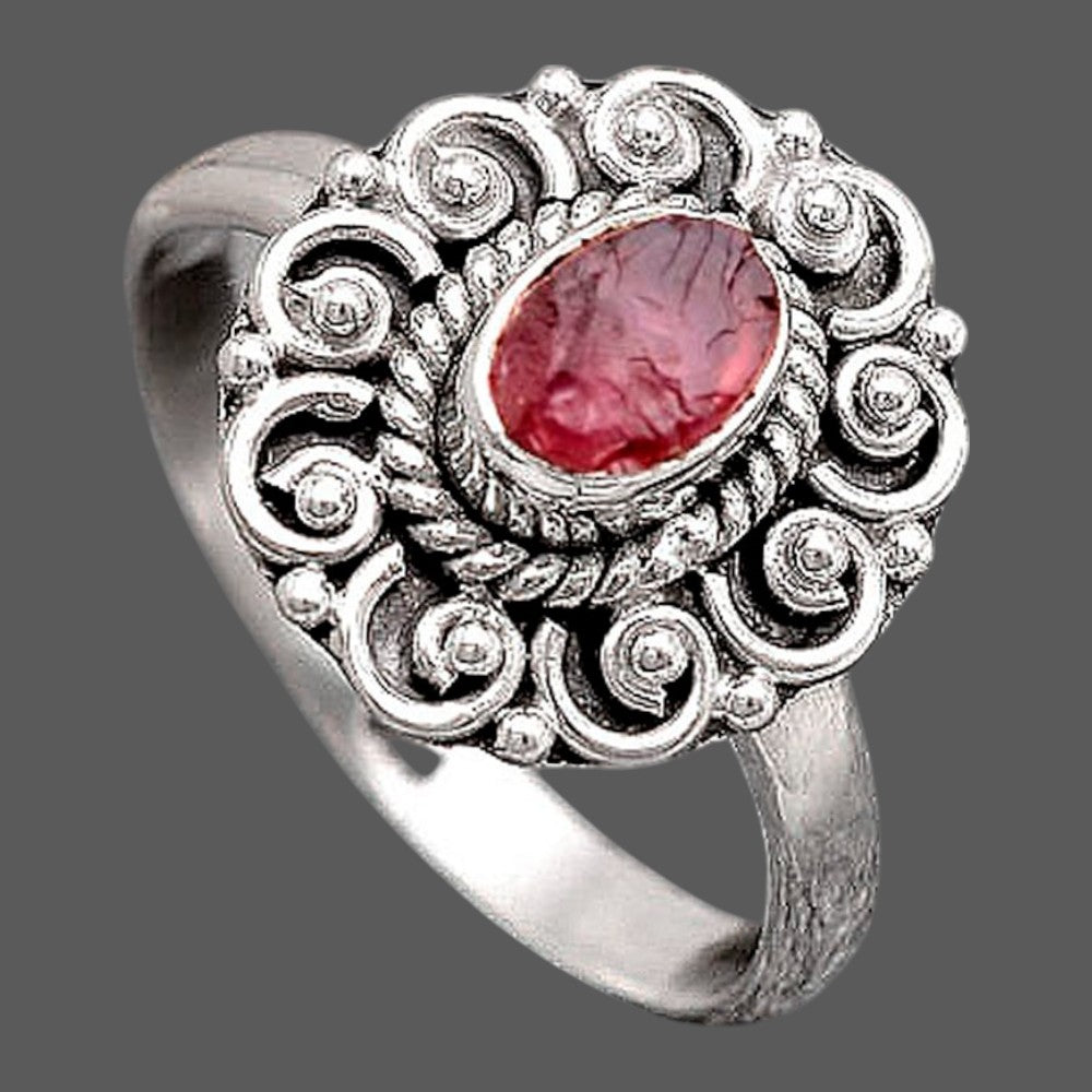 Natural Pink Tourmaline Rough Ring size-7.5 R-1563 SDR246200