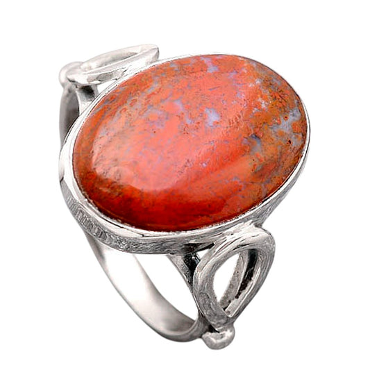 Natural Red Moss Agate Ring size-8 R-1224 SDR246207