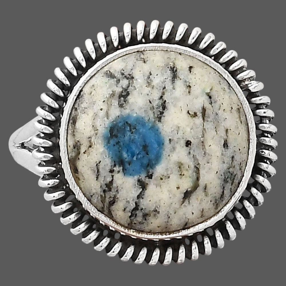 Natural K2 Blue Azurite In Quartz Ring size-8.5 R-1279 SDR246296