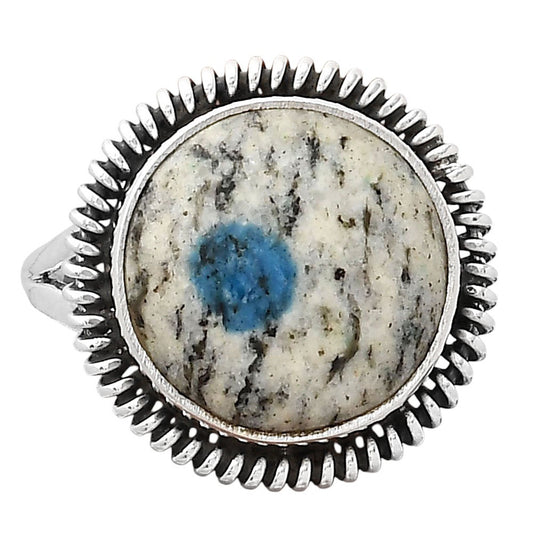 Natural K2 Blue Azurite In Quartz Ring size-8.5 R-1279 SDR246296