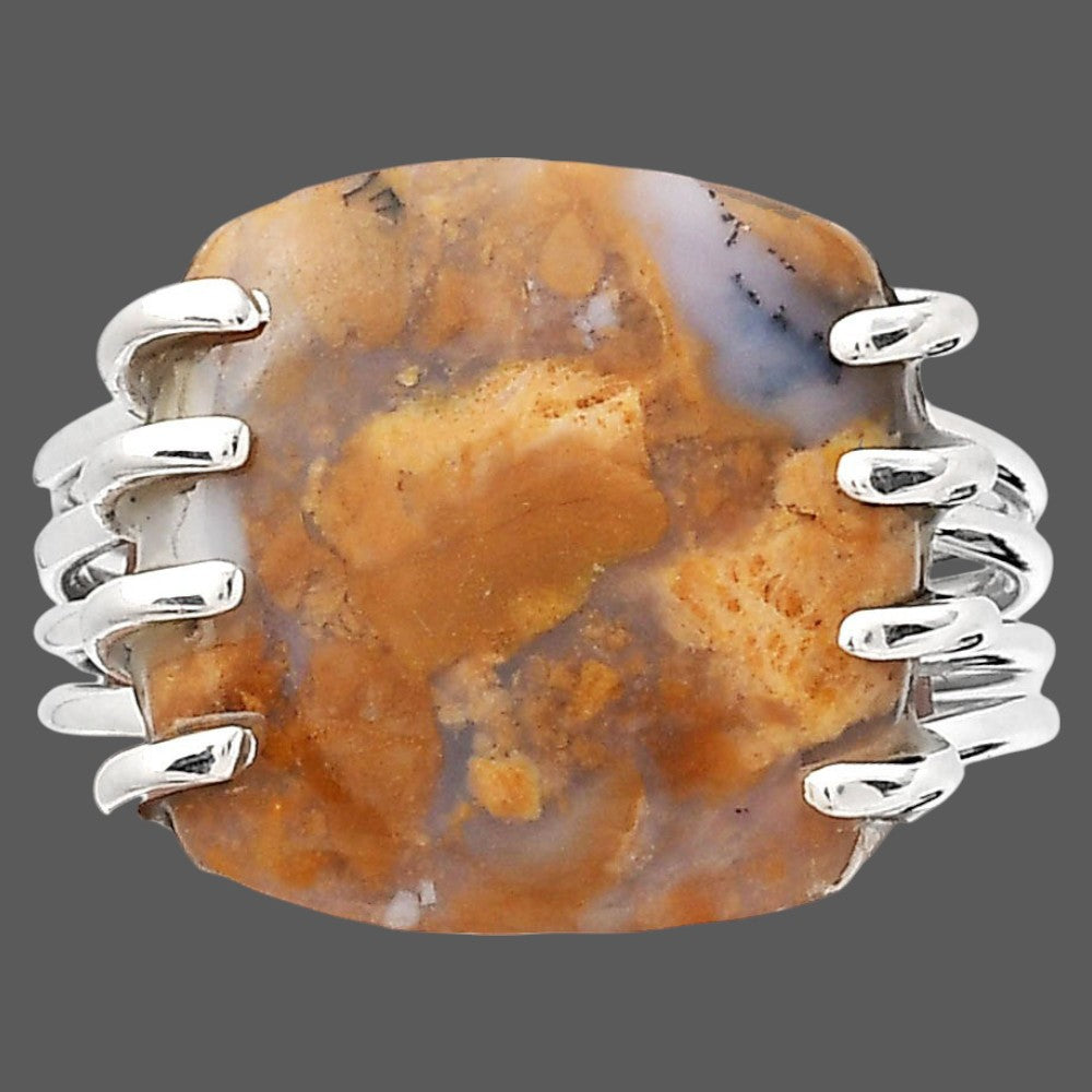 Natural Amethyst Sage Agate Nevada Ring size-7.5 R-1259 SDR246319