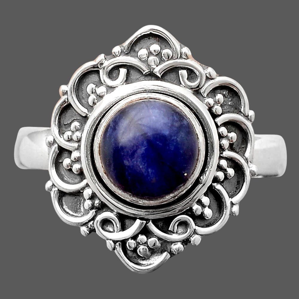 Natural Sodalite Ring size-7.5 R-1147 SDR246400