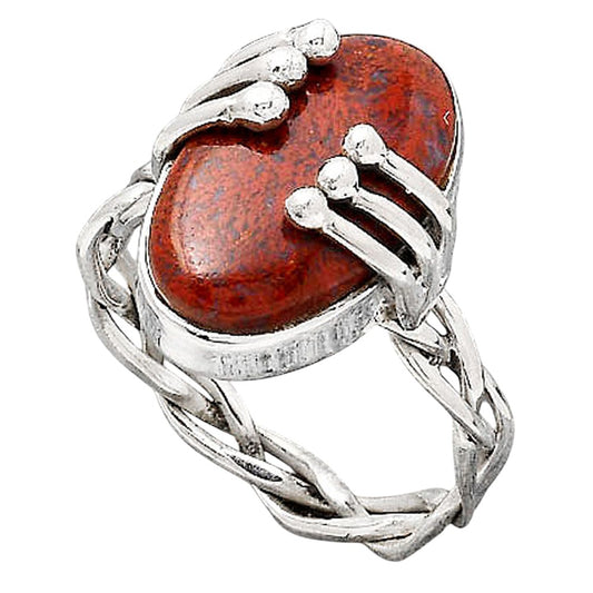 Natural Red Moss Agate Ring size-7.5 R-1553 SDR246418