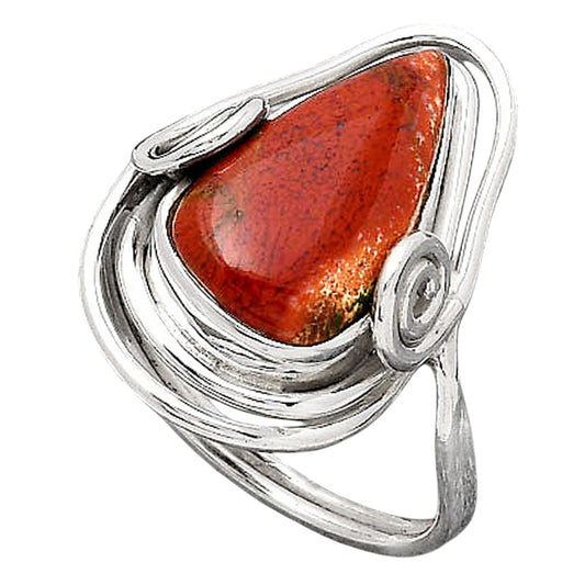 Natural Red Moss Agate Ring size-7 R-1451 SDR246430