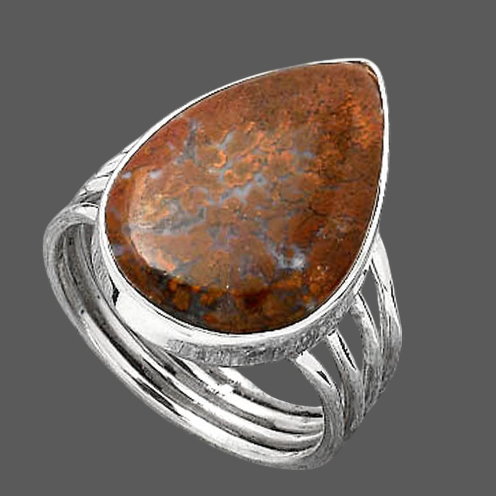 Natural Red Moss Agate Ring size-7 R-1324 SDR246466