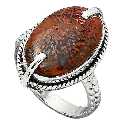 Natural Red Moss Agate Ring size-8.5 R-1635 SDR246523