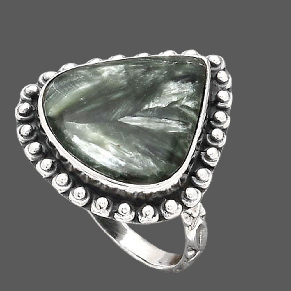 Natural Russian Seraphinite Ring size-8.5 R-1124 SDR246567