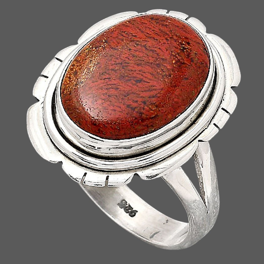 Natural Red Moss Agate Ring size-8.5 R-1342 SDR246577
