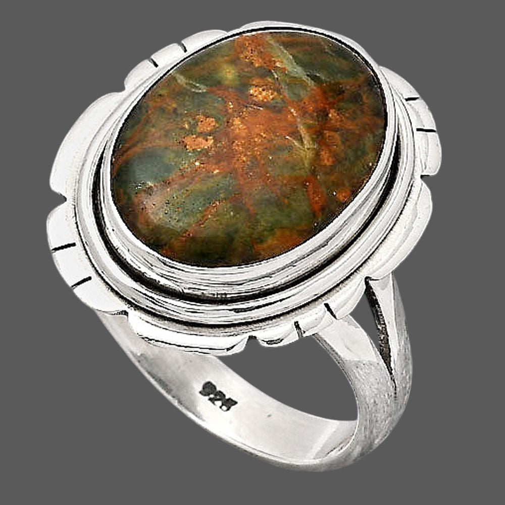 Turkish Rainforest Chrysocolla Ring size-8.5 R-1342 SDR246581