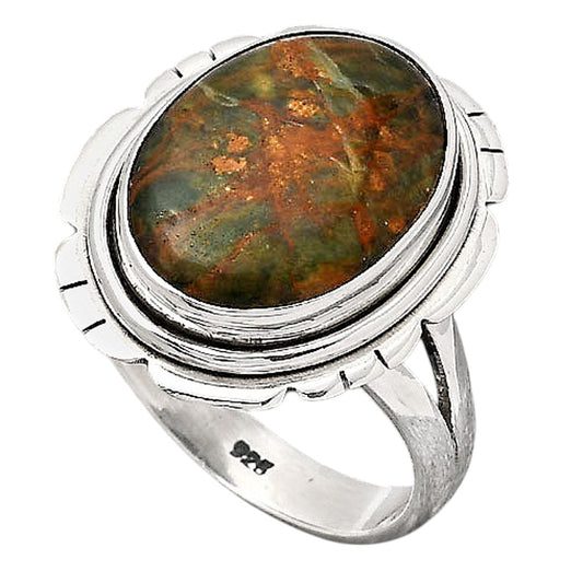 Turkish Rainforest Chrysocolla Ring size-8.5 R-1342 SDR246581