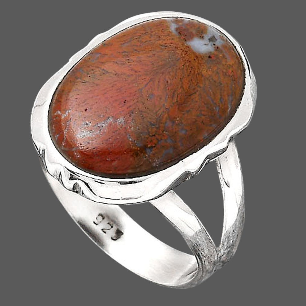 Natural Red Moss Agate Ring size-8 R-1657 SDR246590
