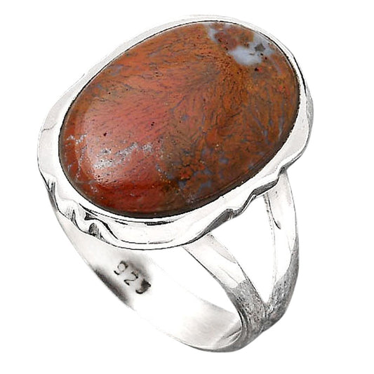 Natural Red Moss Agate Ring size-8 R-1657 SDR246590