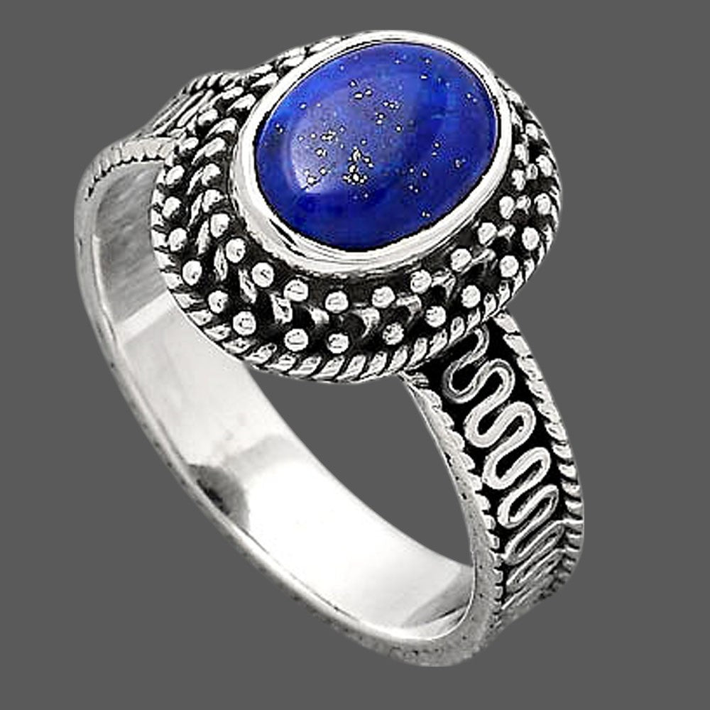 Filigree - Lapis - Afghanistan Ring size-7.5 R-1623 SDR246596