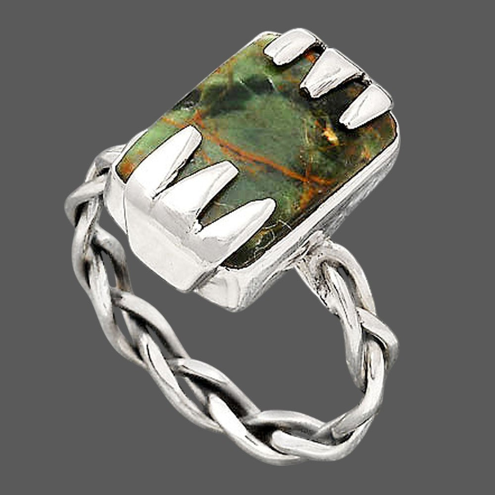 Natural Turkish Rainforest Chrysocolla Ring size-9 R-1650 SDR246608