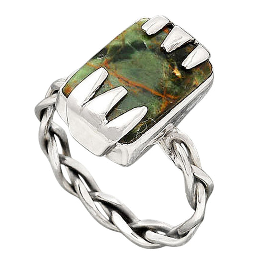 Natural Turkish Rainforest Chrysocolla Ring size-9 R-1650 SDR246608