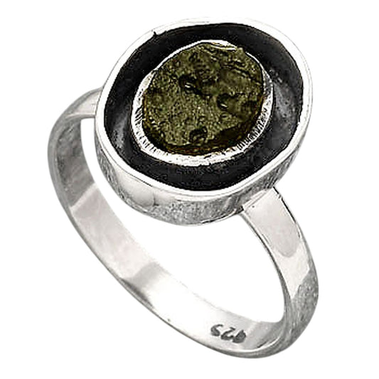 Natural Tektite Rough - Greek Ring size-8 R-1468 SDR246622