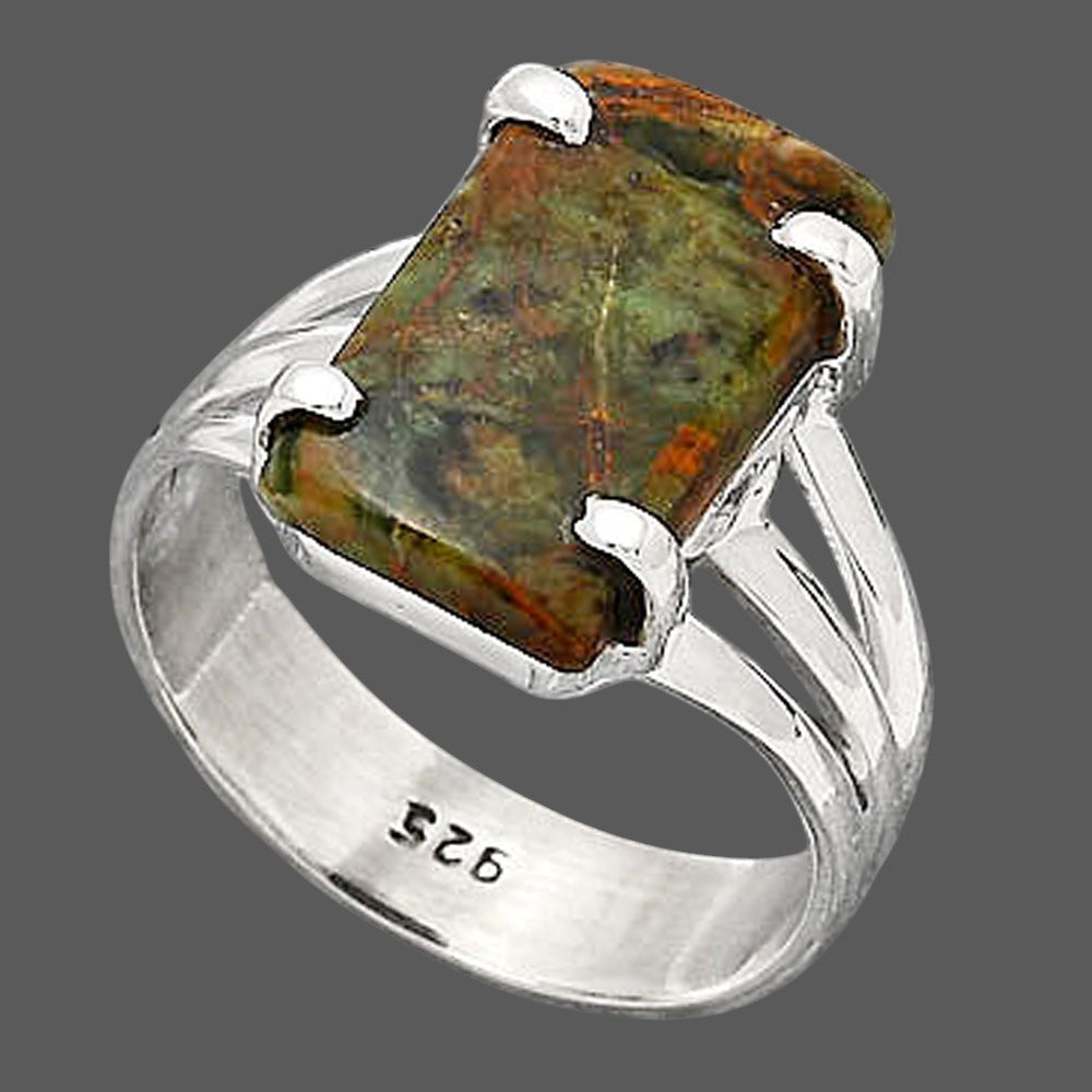 Turkish Rainforest Chrysocolla Ring size-7.5 R-1019 SDR246626
