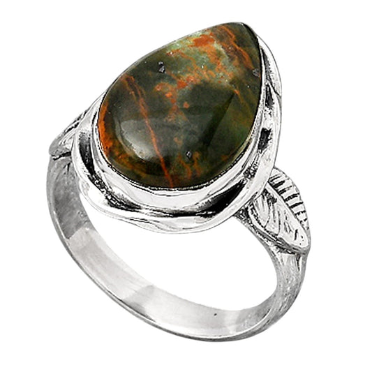 Natural Turkish Rainforest Chrysocolla Ring size-7 R-1083 SDR246659