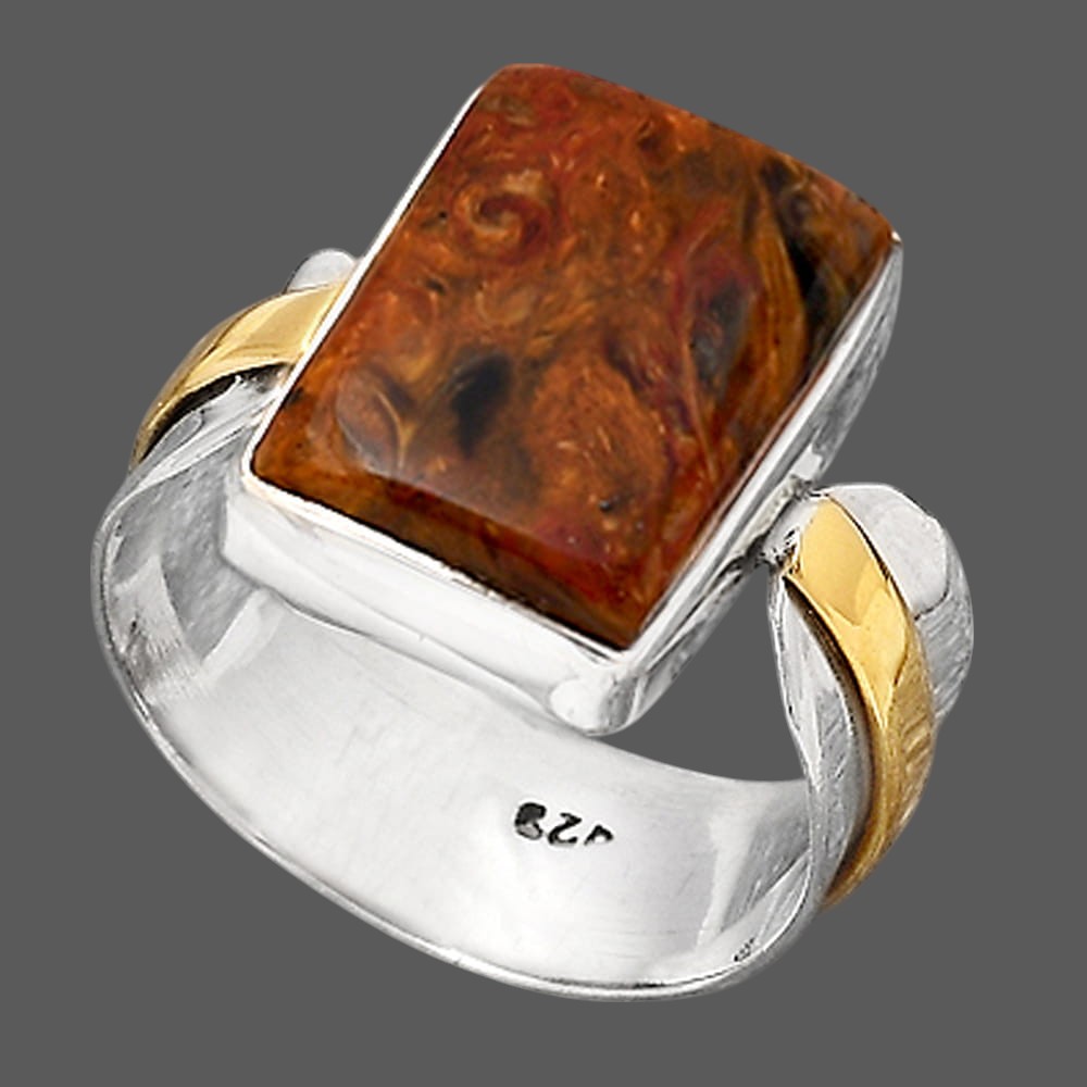 Two Tone - Pietersite - Namibia Ring size-8 R-1519 SDR246661