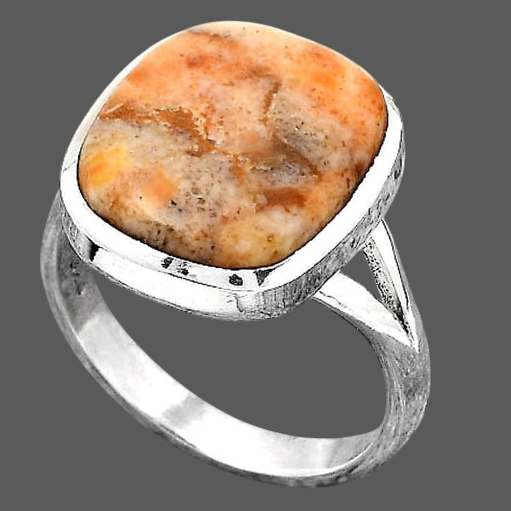 Natural Coral Jasper Ring size-7 R-1005 SDR246689