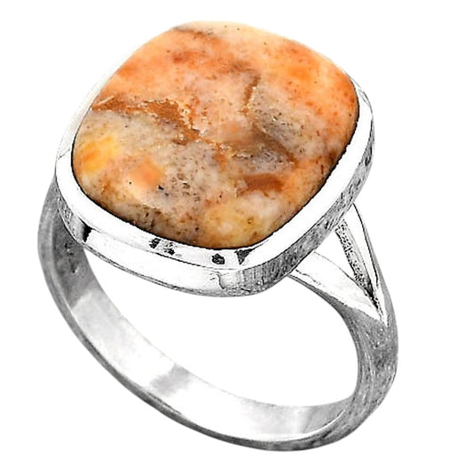 Natural Coral Jasper Ring size-7 R-1005 SDR246689