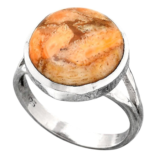 Natural Coral Jasper Ring size-8 R-1005 SDR246693