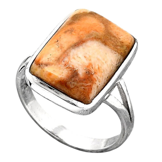 Natural Coral Jasper Ring size-8.5 R-1005 SDR246697