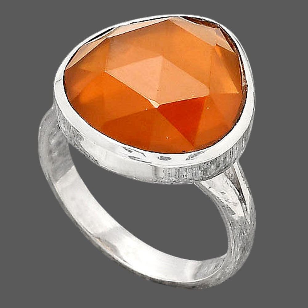 Faceted Lab Created Padparadscha Sapphire Ring size-7 R-1002 SDR246706