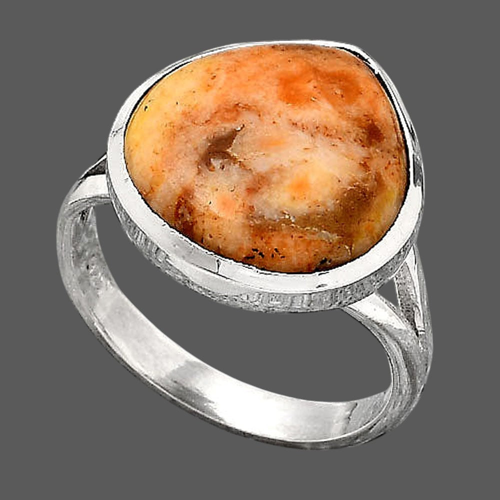 Natural Coral Jasper Ring size-7.5 R-1005 SDR246716